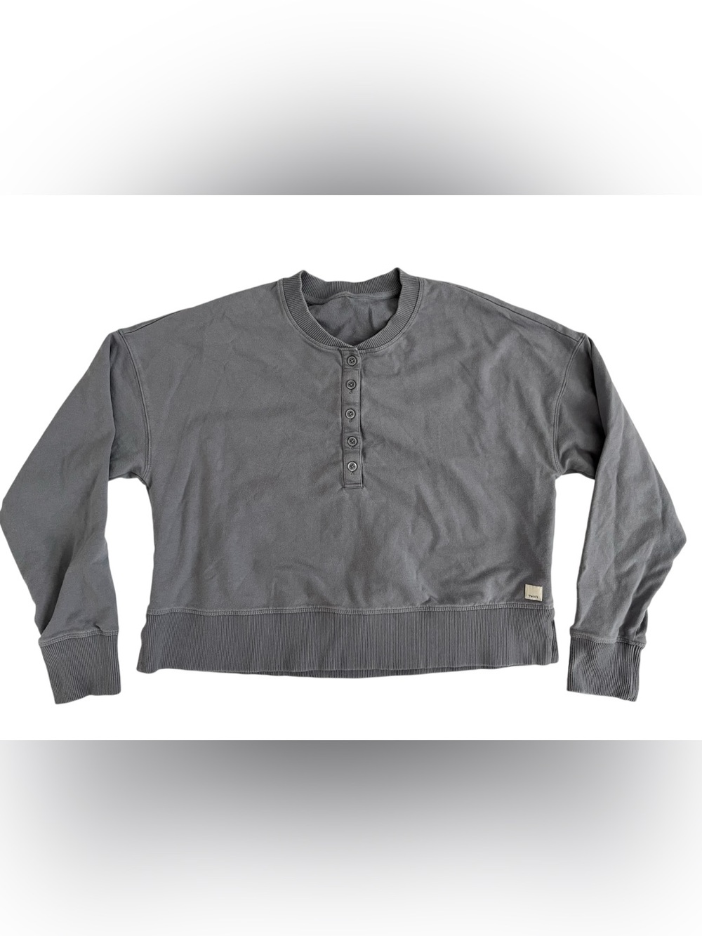 Vuori laguna teri henley cropped sweatshirt